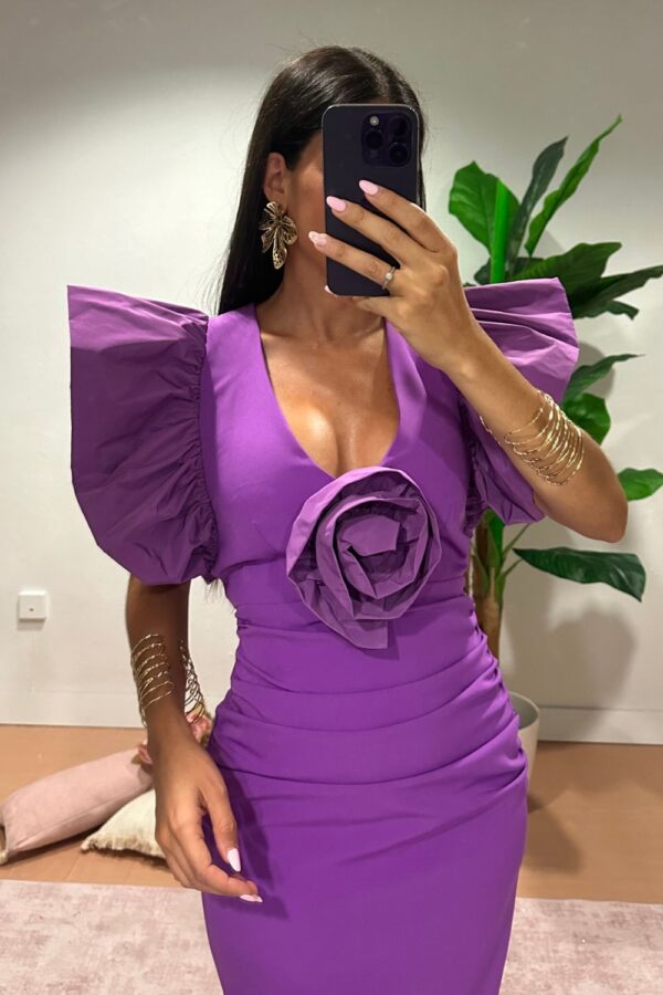 VESTIDO MORADO FLOR